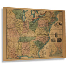 Load image into Gallery viewer, Digitally Restored and Enhanced 1861 United States Civil War Railroad Map - Military Transportation Cartography - Historical Strategic Document - Archival Print