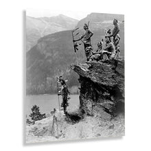 Load image into Gallery viewer, Digitally Restored and Enhanced 1912 Blackfeet Braves Photo Print - Old Photo of Mystic Braves Near Going To The Sun Road Mt. Glacier National Park Poster