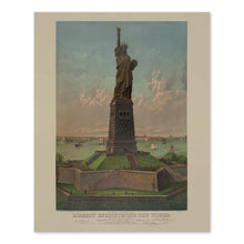 Cargar imagen en el visor de la galería, Digitally Restored and Enhanced 1885 Statue of Liberty Poster Matte - Vintage Poster of Liberty Enlightening the World - Statue of Liberty Wall Art Print