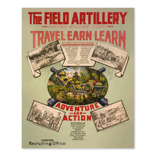 Load image into Gallery viewer, Digitally Restored and Enhanced 1920 The Field Artillery Poster Photo - Vintage Poster Photo of US Army Field Artillery Wall Art Print