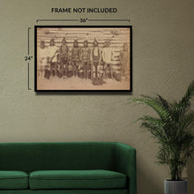 Cargar imagen en el visor de la galería, Digitally Restored and Enhanced 1880 Sioux War Party Dakota Ceremonial Dancers Photograph - Native American History Photography - Archival Print