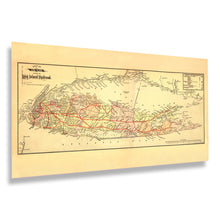 Load image into Gallery viewer, Digitally Restored and Enhanced 1884 Long Island New York Railroad Map - Victorian Era Transportation History - Archival Reproduction