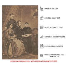 Cargar imagen en el visor de la galería, Digitally Restored and Enhanced 1865 Abraham Lincoln Family Portrait Photo - Civil War President - American Political History Photography - Gallery-Quality Print