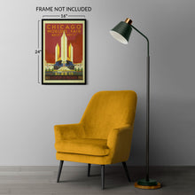 Load image into Gallery viewer, Digitally Restored and Enhanced 1933 Chicago Worlds Fair Century of Progress Art Deco Poster - International Exposition History - Archival Reproduction