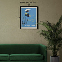 Load image into Gallery viewer, Digitally Restored and Enhanced 1936 Chicago Rain is Bad for a Book WPA Federal Art Project Library Poster - Depression Era Art Deco - Archival Reproduction
