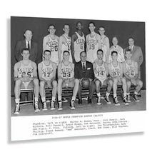 Load image into Gallery viewer, Digitally Restored and Enhanced 1957 Boston Celtics Photo Print - Vintage Photo of NBA Team Boston Celtics Wall Poster - Old Boston Celtics Wall Art Photo
