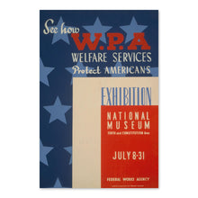 Cargar imagen en el visor de la galería, Digitally Restored and Enhanced 1936 WPA Welfare Services Exhibition Poster - Federal Art Project - Depression Era Social Programs - Historical Documentation