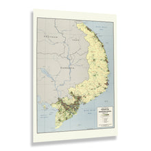 Load image into Gallery viewer, Digitally Restored and Enhanced 1973 South Vietnam Map Poster - Vintage Map of South Vietnam Population & Administrative Divisions - Old Vietnam Wall Map