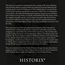 Load image into Gallery viewer, Digitally Restored and Enhanced 1948 Honoring The Four Chaplains Photo Print - Vintage Photo of The Four Chaplains as SS Dorchester Sinks Poster Wall Art