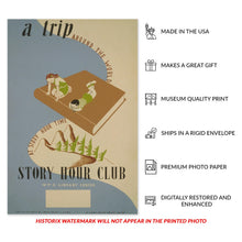 Load image into Gallery viewer, Digitally Restored and Enhanced 1936 Story Hour Club Library Educational Poster - WPA Federal Art Project - Depression Era Reading Program - Archival Reproduction