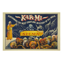 Load image into Gallery viewer, Digitally Restored and Enhanced 1914 Kar-mi Startling Mystery of India Magician Poster - Victorian Era Magic Entertainment History - Archival Reproduction