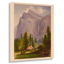 Load image into Gallery viewer, Digitally Restored and Enhanced 1871 Yosemite Bridalveil Fall Landscape Art Print - California Waterfall Scenery - Museum-Quality Print