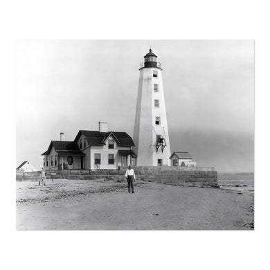 Digitally Restored and Enhanced 1940 Lynde Point Lighthouse Photo Print - Vintage Photo of Lynde Lighthouse Old Saybrook Town Connecticut Poster Wall Art