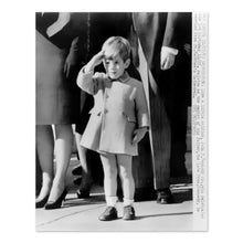 Load image into Gallery viewer, Digitally Restored and Enhanced 1963 John F Kennedy Jr Photo Print - Vintage Photo of John F Kennedy Jr Saluting - Old Photo of JFK Jr Wall Art Print