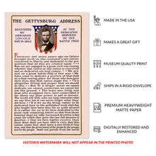 Load image into Gallery viewer, Digitally Restored and Enhanced 1909 The Gettysburg Address Poster Print - Vintage Poster Gettysburg Address Speech by President Abraham Lincoln Wall Art
