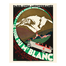 Cargar imagen en el visor de la galería, 1927 Le Tour du Mont Blanc Print - Roger Broders PLM Railway - Alps Art Deco Chamonix Tourism - Archival Print