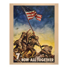 Cargar imagen en el visor de la galería, Digitally Restored and Enhanced 1945 Seventh War Loan Poster - Now All Together WWII Treasury Bond - Home Front Victory Campaign - Archival Print