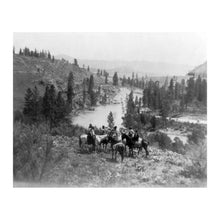 Load image into Gallery viewer, Digitally Restored and Enhanced 1910 On Spokane River Print - Indigenous Horseback Washington Pacific Northwest - Plateau Heritage - Archival Print