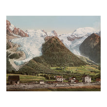 Load image into Gallery viewer, 1890 French Alps Print - Chamonix Station Glacier des Bossons - Victorian Alpine Tourism - Archival Print