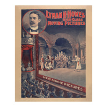 Load image into Gallery viewer, Digitally Restored and Enhanced 1898 Lyman H Howe Poster - Early Cinema Moving Pictures - Victorian Film History Exhibition - Archival Print