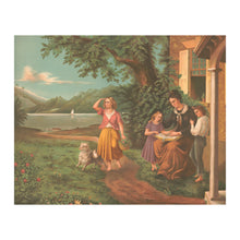 Cargar imagen en el visor de la galería, Digitally Restored and Enhanced 1877 Mother and Children Reading Bible Print - Victorian Religious Family Devotion Domestic - Archival Print
