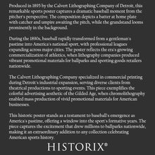 Cargar imagen en el visor de la galería, Digitally Restored and Enhanced 1895 Baseball Poster - Gilded Age Americas Pastime - Batter Pitcher Diamond Sports History - Archival Print
