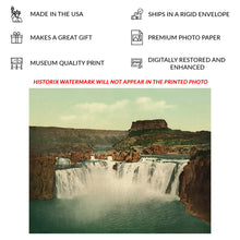 Cargar imagen en el visor de la galería, Digitally Restored and Enhanced 1898 Shoshone Falls Idaho Print - Niagara of the West Snake River Canyon - Bonneville Flood Era - Archival Print