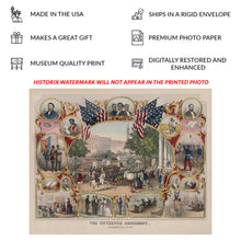Cargar imagen en el visor de la galería, Digitally Restored and Enhanced 1870 Fifteenth Amendment Print - Civil Rights Reconstruction Era - Baltimore Voting Rights Parade - Archival Print