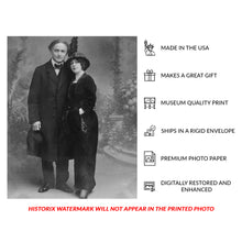 Load image into Gallery viewer, 1913 Harry and Beatrice Houdini Print - Vaudeville Magician Couple Nice France - Golden Age Magic - Archival Print