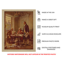 Load image into Gallery viewer, Digitally Restored and Enhanced 1932 Writing the Declaration of Independence Print - American Revolution Founding Fathers 1776 - Archival Print