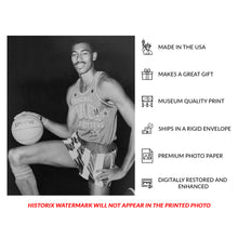 Cargar imagen en el visor de la galería, Digitally Restored and Enhanced 1959 Wilt Chamberlain Print - Basketball Legend Portrait - Hall of Fame Athlete Pre-NBA Career - Archival Print