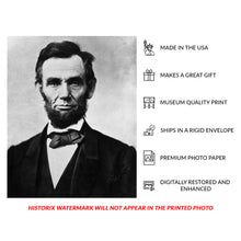 Load image into Gallery viewer, Digitally Restored and Enhanced 1863 Abraham Lincoln Print - Alexander Gardner Portrait - Civil War President Gettysburg Era - Archival Print