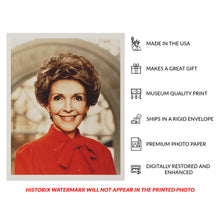 Cargar imagen en el visor de la galería, Digitally Restored and Enhanced 1981 Nancy Reagan Print - First Lady Official Portrait - White House Reagan Administration - Archival Print