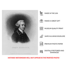 Cargar imagen en el visor de la galería, Digitally Restored and Enhanced 1819 John Hancock Print - Founding Father Portrait - Declaration of Independence Signer Massachusetts - Archival Print