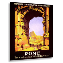 Load image into Gallery viewer, 1921 Rome Express Print - Roger Broders PLM Railway - Colosseum Italy Art Deco Luxury Train - Archival Print