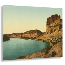 Load image into Gallery viewer, Digitally Restored and Enhanced 1898 Green River Bluffs Print - Utah Western Landscape - Detroit Photochrom Colorado Plateau - Archival Print