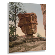 Cargar imagen en el visor de la galería, Digitally Restored and Enhanced 1908 Balanced Rock Garden of the Gods Print - Colorado Springs Red Rock Landscape - Sandstone Wonder - Archival Print