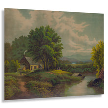 Cargar imagen en el visor de la galería, Digitally Restored and Enhanced 1884 Summer in Ohio Print - Gilded Age Pastoral Family Scene - Midwest Victorian Landscape - Archival Print