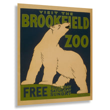 Load image into Gallery viewer, Digitally Restored and Enhanced 1936 WPA Zoo Poster - Visit the Brookfield Zoo Chicago - Depression Era Federal Art Project - Archival Print