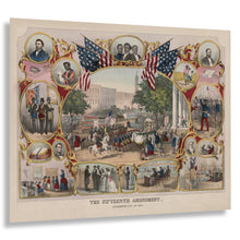 Cargar imagen en el visor de la galería, Digitally Restored and Enhanced 1870 Fifteenth Amendment Print - Civil Rights Reconstruction Era - Baltimore Voting Rights Parade - Archival Print