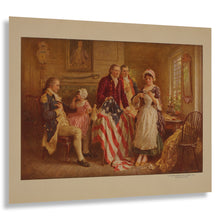 Load image into Gallery viewer, Digitally Restored and Enhanced 1932 Betsy Ross Print - American Flag 1777 - Revolutionary War Patriotic Stars and Stripes - Archival Print