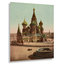 Load image into Gallery viewer, Digitally Restored and Enhanced 1890 Russia Church Print - St Basil Cathedral Red Square Moscow - Victorian Imperial Russia - Archival Print