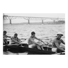 Load image into Gallery viewer, Digitally Restored and Enhanced 1910 Stanford Crew Print - Hudson River Rowing Poughkeepsie Bridge - Collegiate Athletics California - Archival Print