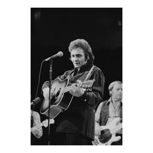 Cargar imagen en el visor de la galería, Digitally Restored and Enhanced 1977 Johnny Cash Concert Print - Live Performance Country Music Legend - Man in Black Stage Show - Archival Print