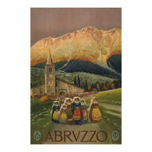Cargar imagen en el visor de la galería, Digitally Restored and Enhanced 1920 Abruzzo Print - ENIT Italy Travel Poster - Traditional Folk Dress Interwar Italian Tourism - Archival Print