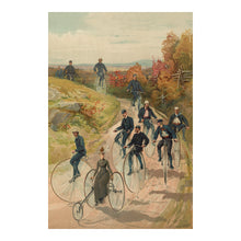 Load image into Gallery viewer, Digitally Restored and Enhanced 1887 Bicycling Print - Victorian High Wheel Tricycle Recreation - Gilded Age Cycling Sports - Archival Print