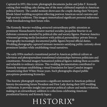 Cargar imagen en el visor de la galería, Digitally Restored and Enhanced 1953 JFK Wedding Photo Print - John and Jackie Kennedy Cutting Cake - Newport Rhode Island Ceremony - Archival Print