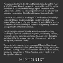 Load image into Gallery viewer, Digitally Restored and Enhanced 1964 Malcolm X Portrait Print - Capitol Portrait Civil Rights Leader - African American History 1960s - Archival Print