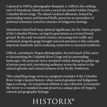 Load image into Gallery viewer, Digitally Restored and Enhanced 1908 Memaloose Island Print - Columbia River Gorge Oregon - Sacred Indigenous Landmark Heritage - Archival Print