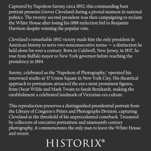 Cargar imagen en el visor de la galería, Digitally Restored and Enhanced 1892 Grover Cleveland Print - 22nd President Portrait - Gilded Age Politics Nonconsecutive Terms - Archival Print